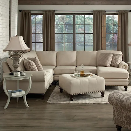 Six Seat Sectional with Right Chaise